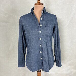 Tradlands Blue Made In USA Button Front Chambray Denim Shirt XS